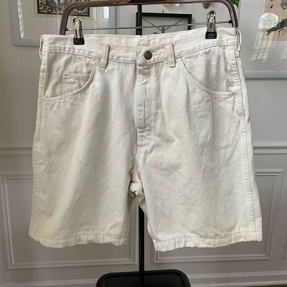Vintage 90s Wrangler Stone Denim Shorts Cotton 34 x 8 - Picture 1 of 9